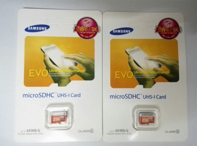 Fake 256GB Samsung microSD card 