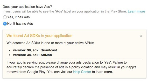 Are there ads in the app?  In 2016, you will be warned about this in the Play Store