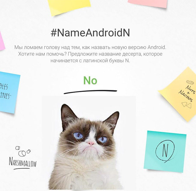 Friday column No. 137.  Five better names for Android N. 