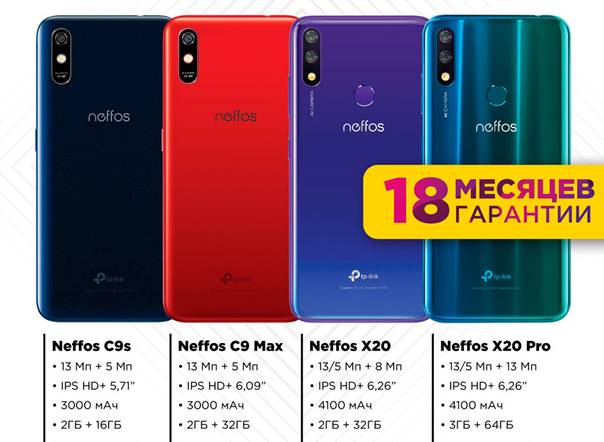 TP-Link Neffos X20 Pro, X20, C9 Max and C9s smartphones get 18-month warranty