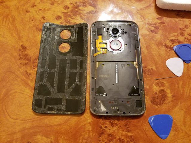 Master's notes.  Glass replacement on Moto X 2nd gen module