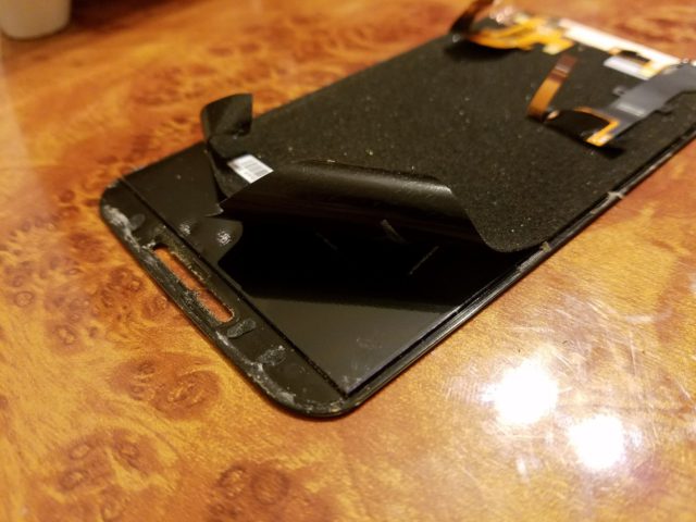 Master's notes.  Glass replacement on Moto X 2nd gen module